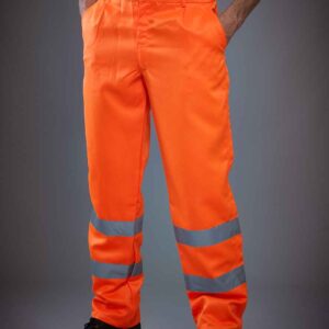 Yoko Hi-Vis Poly/Cotton Work Trousers | Orange