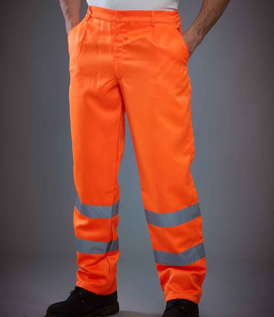 Yoko Hi-Vis Poly/Cotton Work Trousers | Orange - Image 2