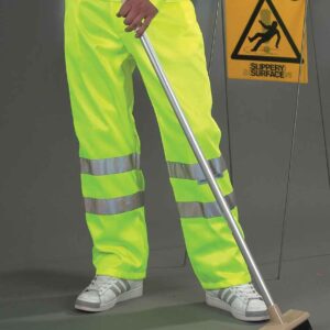 Yoko Hi-Vis Poly/Cotton Work Trousers | Yellow