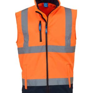 Yoko Hi-Vis Soft Shell Gilet | Orange/Navy