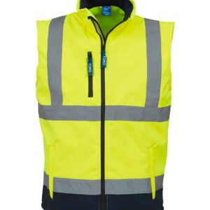 Yoko Hi-Vis Soft Shell Gilet | Yellow/Navy