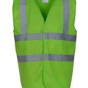 Yoko Hi-Vis Two Band and Braces Waistcoat | Lime Green