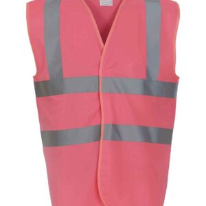 Yoko Hi-Vis Two Band and Braces Waistcoat | Pink