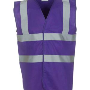Yoko Hi-Vis Two Band and Braces Waistcoat | Purple