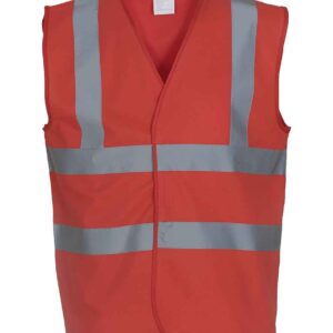 Yoko Hi-Vis Two Band and Braces Waistcoat | Red