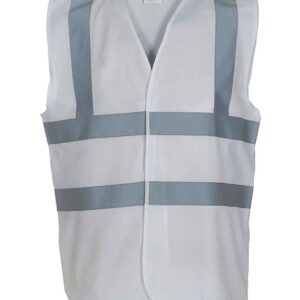 Yoko Hi-Vis Two Band and Braces Waistcoat | White