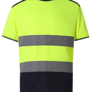 Yoko Hi-Vis Two Tone T-Shirt | Yellow/Navy