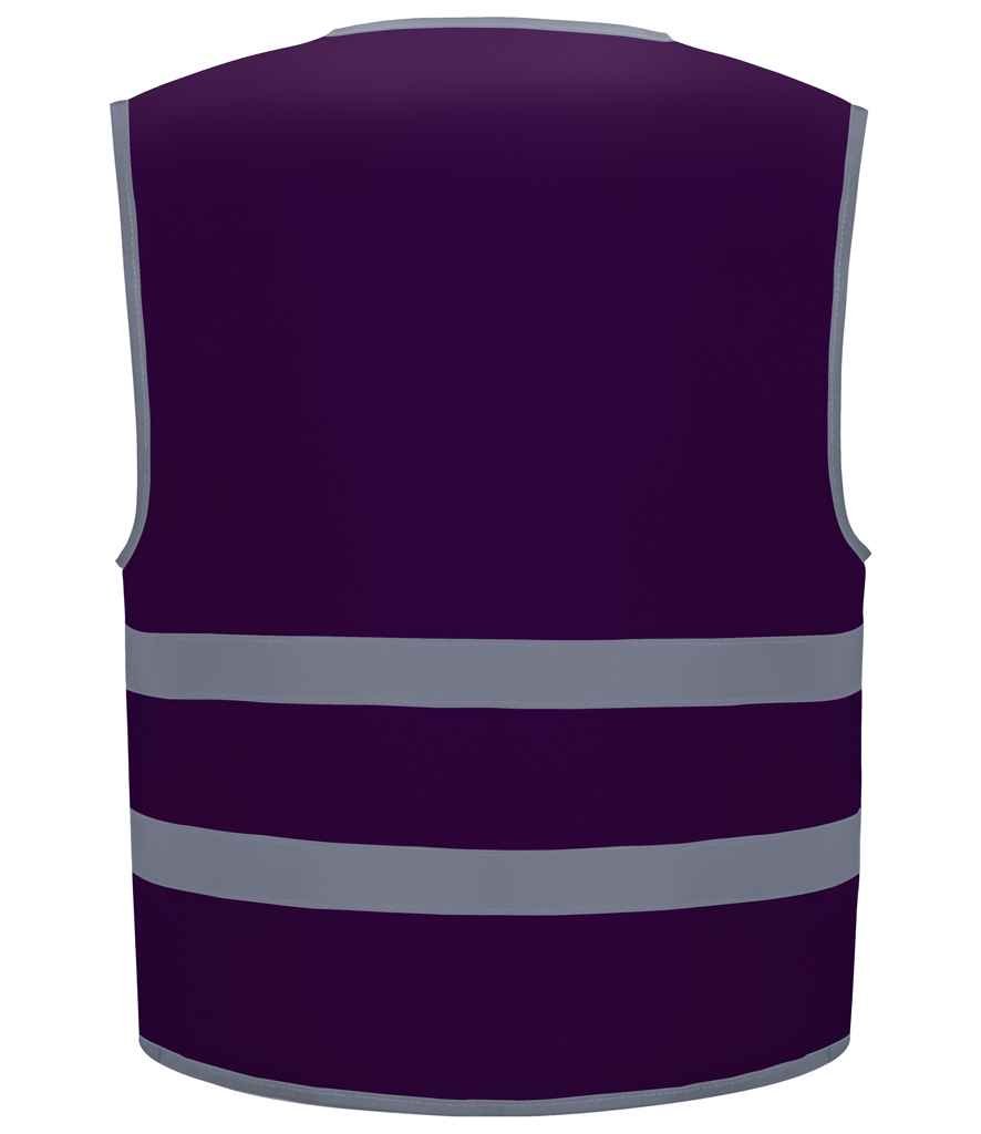 Yoko Kids Hi-Vis Two Band Waistcoat | Purple - Image 2