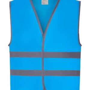 Yoko Kids Hi-Vis Two Band Waistcoat | Sapphire Blue