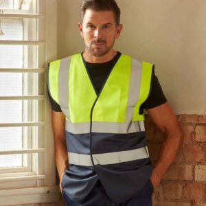 Yoko Two Tone Waistcoat | Yellow/Navy